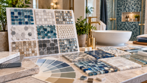 How to choose mosaic tiles: bathroom color, shape and finish