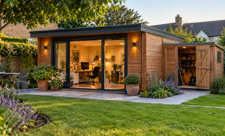 Garden Office with Shed