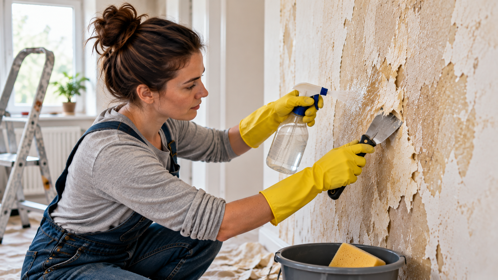 How to remove wallpaper glue when it has dried hard