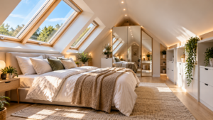 How to make a small loft bedroom feel bigger